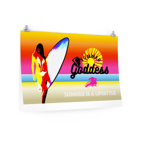 'Sunset Surfer' Premium Matte Paper Poster (36" x 24")