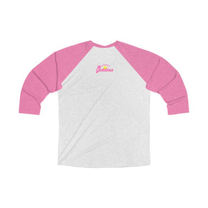 "LA Los Angeles" 3/4 Sleeve Raglan Baseball Tee, Gray with Blue or Pink Sleeves (All Sizes)