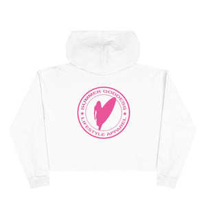 "California" Relaxed Fit Crop Hoodie, White (All Sizes)