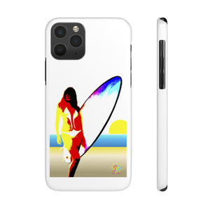 'Neon Surfer' iPhone 11 Pro Premium Slim Case, Glossy White (One Size)