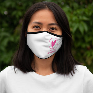 Fabric Face Mask Cover, White with Black Straps (Adult Size)