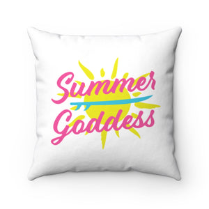 'Sunshine' White Bedroom Throw Pillow (14" x 14")