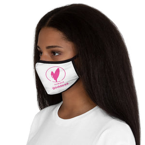 Fabric Face Mask Cover, White with Black Straps (Adult Size)