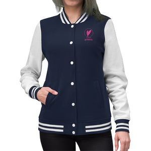 Two-Tone Varsity Jacket, Black or Navy Blue (All Sizes)