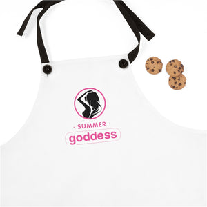 'Silhouette' Chef Apron, White with Black Straps (One Size)