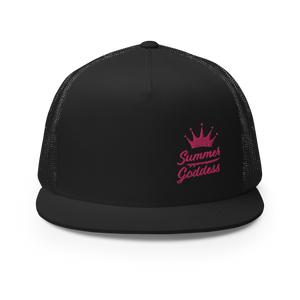 'Surf Queen' Embroidered Mesh Snapback Trucker Hat, Multiple Colors (Adjustable Size)