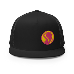 'Sunset Silhouette' Embroidered Mesh Snapback Trucker Hat, Multiple Colors (Adjustable Size)