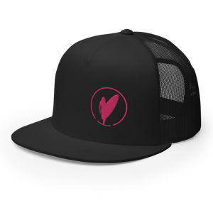 'Circled Surfer' Embroidered Mesh Snapback Trucker Hat, Multiple Colors (Adjustable Size)