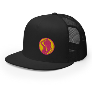 'Sunset Silhouette' Embroidered Mesh Snapback Trucker Hat, Multiple Colors (Adjustable Size)