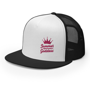 'Surf Queen' Embroidered Mesh Snapback Trucker Hat, Multiple Colors (Adjustable Size)