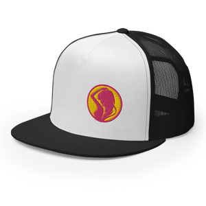 'Sunset Silhouette' Embroidered Mesh Snapback Trucker Hat, Multiple Colors (Adjustable Size)