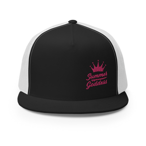 'Surf Queen' Embroidered Mesh Snapback Trucker Hat, Multiple Colors (Adjustable Size)