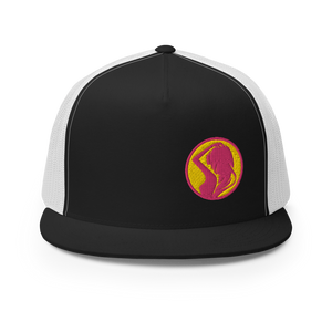 'Sunset Silhouette' Embroidered Mesh Snapback Trucker Hat, Multiple Colors (Adjustable Size)