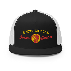 "Southern Cal" Embroidered Mesh Snapback Trucker Hat, Multiple Colors (Adjustable Size)