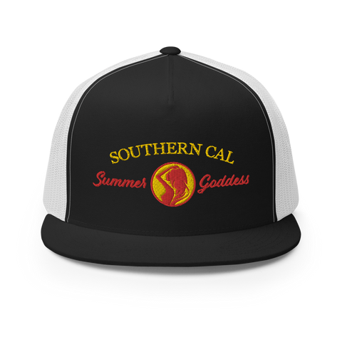 "Southern Cal" Embroidered Mesh Snapback Trucker Hat, Multiple Colors (Adjustable Size)