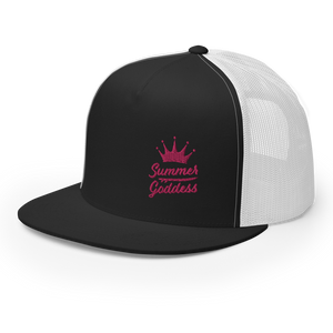 'Surf Queen' Embroidered Mesh Snapback Trucker Hat, Multiple Colors (Adjustable Size)