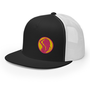 'Sunset Silhouette' Embroidered Mesh Snapback Trucker Hat, Multiple Colors (Adjustable Size)