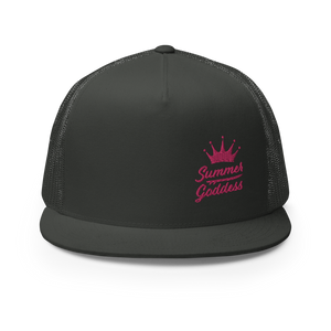 'Surf Queen' Embroidered Mesh Snapback Trucker Hat, Multiple Colors (Adjustable Size)