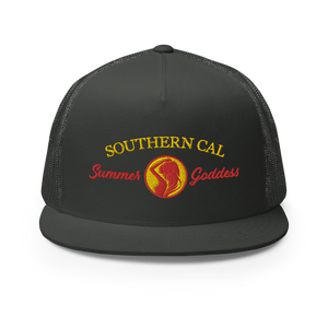 "Southern Cal" Embroidered Mesh Snapback Trucker Hat, Multiple Colors (Adjustable Size)