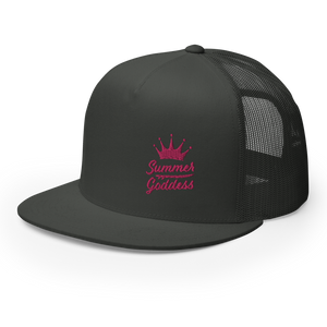 'Surf Queen' Embroidered Mesh Snapback Trucker Hat, Multiple Colors (Adjustable Size)