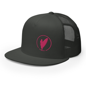 'Circled Surfer' Embroidered Mesh Snapback Trucker Hat, Multiple Colors (Adjustable Size)