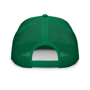 "Lucky Irish" Embroidered Mesh Snapback Trucker Hat, Green & White (Adjustable Size)