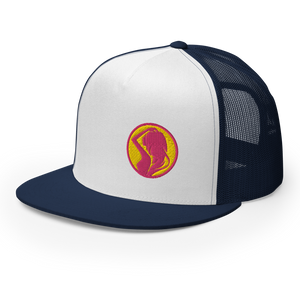 'Sunset Silhouette' Embroidered Mesh Snapback Trucker Hat, Multiple Colors (Adjustable Size)