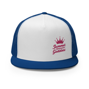 'Surf Queen' Embroidered Mesh Snapback Trucker Hat, Multiple Colors (Adjustable Size)