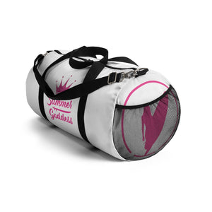 Travel Duffel Bag, White with Black Straps (2 Sizes)