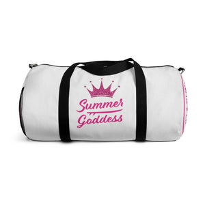 Travel Duffel Bag, White with Black Straps (2 Sizes)