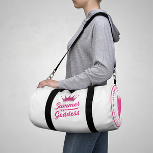 Travel Duffel Bag, White with Black Straps (2 Sizes)