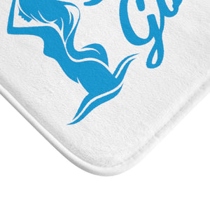 'Mermaid' White and Aqua Bath Mat (2 Sizes)