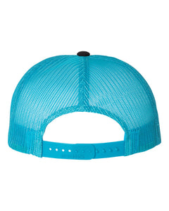 "LA Los Angeles" Classic Foam Snapback Trucker Hat, Aqua White & Black (Adjustable Size)