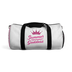 Travel Duffel Bag, White with Black Straps (2 Sizes)