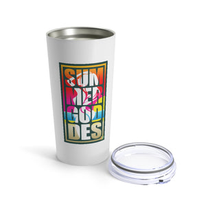 'Beach Goddess' Stainless Steel Beverage Travel Tumbler, White (20 Oz.)