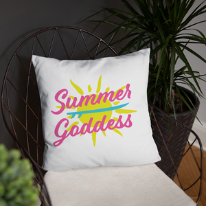 'Sunshine' White Bedroom Throw Pillow (14" x 14")