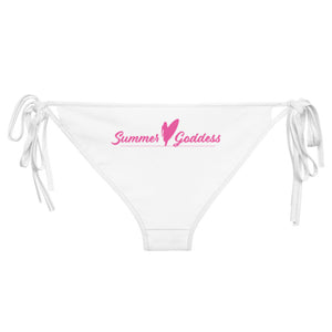 'Circled Surfer' White Bikini Bottom, Black or White Straps (All Sizes)