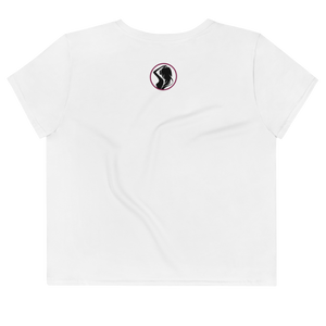 "Catalina" Premium Knit Jersey Crop Tee, White (All Sizes)