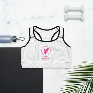 White Sports Bra, Black or White Straps (All Sizes)