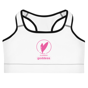 White Sports Bra, Black or White Straps (All Sizes)