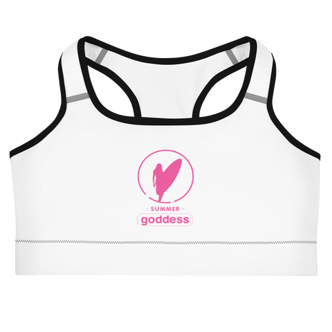 White Sports Bra, Black or White Straps (All Sizes)