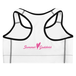 White Sports Bra, Black or White Straps (All Sizes)