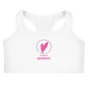 White Sports Bra, Black or White Straps (All Sizes)