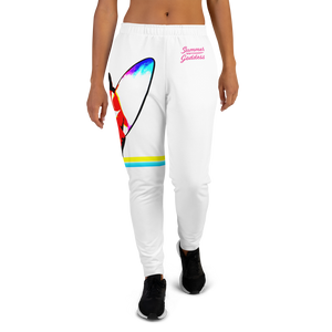 'Neon Surfer' White Jogger Sweatpants (All Sizes)