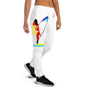 'Neon Surfer' White Jogger Sweatpants (All Sizes)