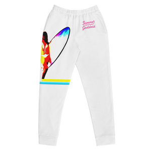 'Neon Surfer' White Jogger Sweatpants (All Sizes)