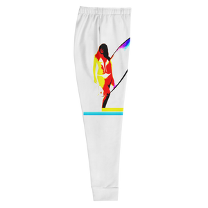 'Neon Surfer' White Jogger Sweatpants (All Sizes)