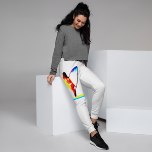 'Neon Surfer' White Jogger Sweatpants (All Sizes)