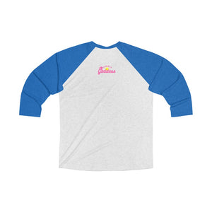 "LA Los Angeles" 3/4 Sleeve Raglan Baseball Tee, Gray with Blue or Pink Sleeves (All Sizes)