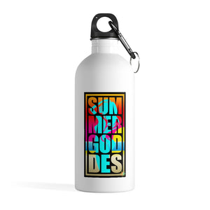 'Beach Goddess' Stainless Steel Water Bottle, White (14 Oz.)